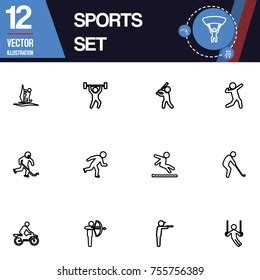 Sports Icon Collection Vector Set Stock Vector Royalty Free