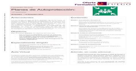 Formación On Line Planes De Autoprotección · Evacuación Y Planos De