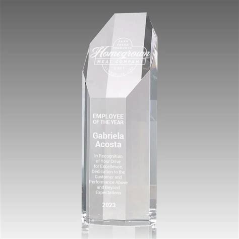 Crystal Octagon Tower Award Octagon Shaped Crystal Award