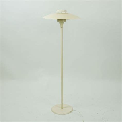 Scandinavian White Lacquered Metal Floor Lamp By Lyfa Denmark