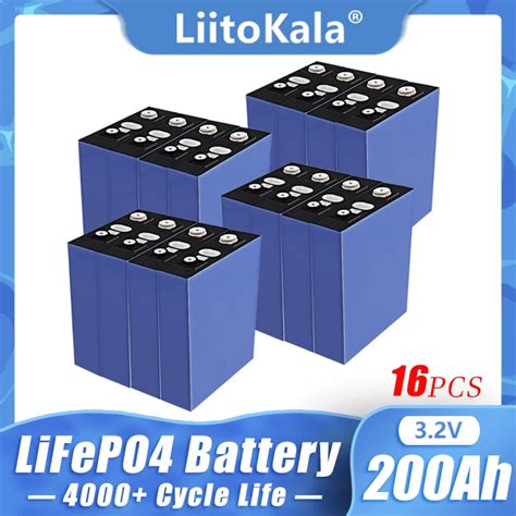 16 Pces Liitokala Lifepo4 3 2v 200ah Classificam A Bateria Recarreg Vel