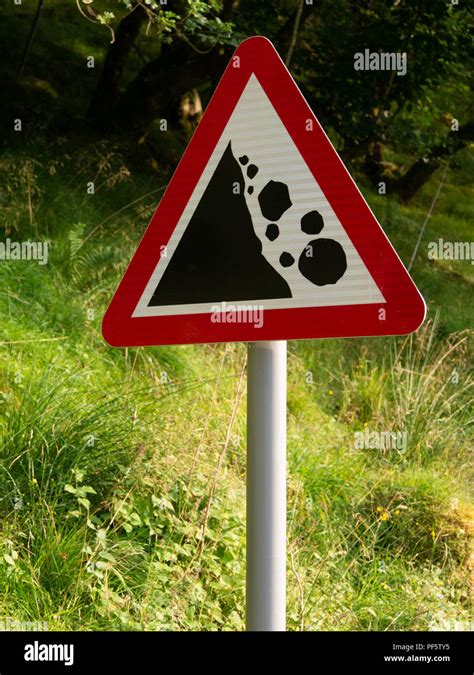 Falling Rocks Road Sign Road Sign Hi Res Stock Photography And Images