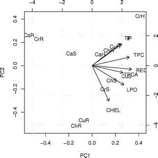 The Score Plot Of The First Two Principal Components Of Scaled Pca With