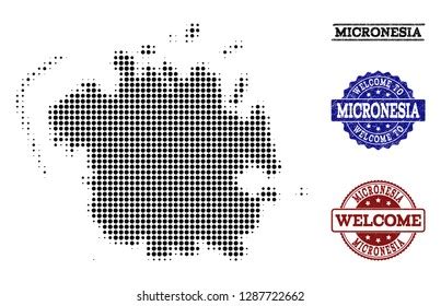 Welcome Collage Halftone Map Santa Maria Stock Vector Royalty Free