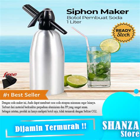 Bisa Cod Botol Pembuat Soda Siphon Maker Diy Bartender Co2 1 Liter