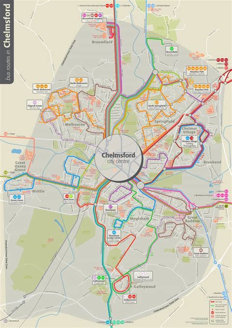 Chelmsford bus map - Ontheworldmap.com