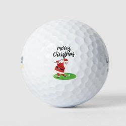 Santa Claus Is Golfing On Christmas Holiday Golf Balls Zazzle