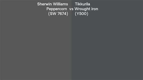 Sherwin Williams Peppercorn SW 7674 Vs Tikkurila Wrought Iron Y500