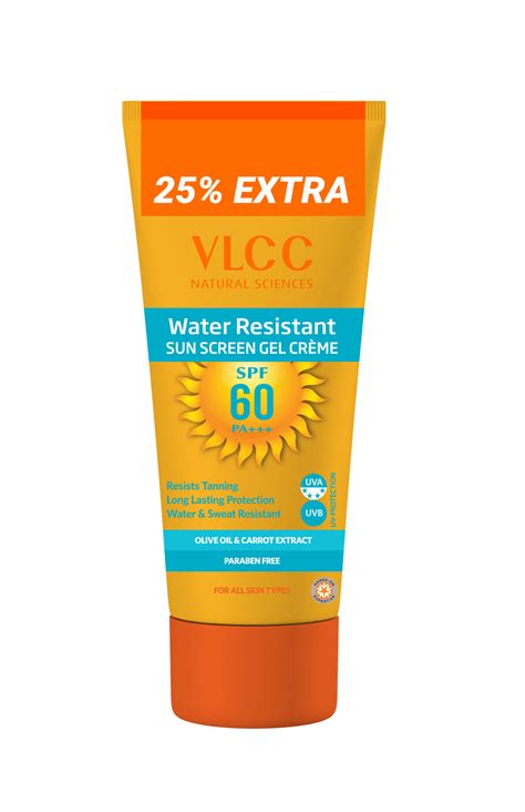 Vlcc Water Resistant Spf60 Sunscreen Gel Crème100gm 25gm Extra