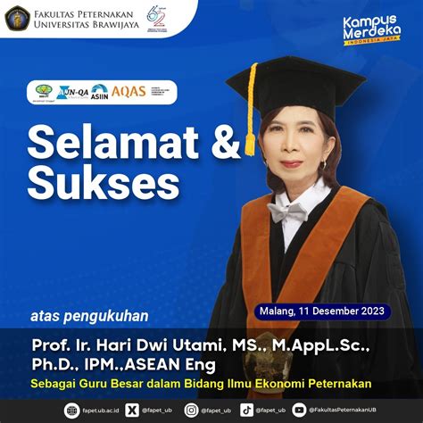 Pengukuhan Guru Besar Prof Ir Hari Dwi Utami Ms M Appl Sc Ph D