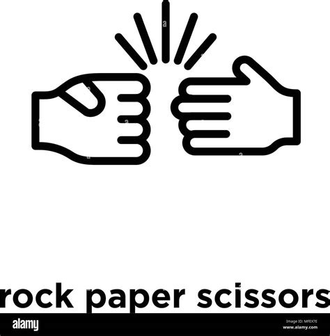 Rock Paper Scissors Icon Isolated On White Background Vector