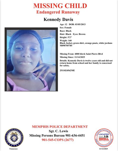 12-year-old Kennedy Davis... - Tennessee Missing and Unsolved | Facebook