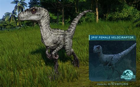 JP3 Female Velociraptor Skin : r/jurassicworldevo