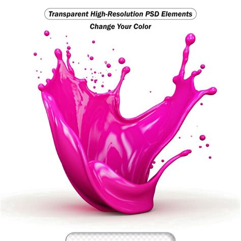 Premium PSD Pink Paint Splash Isolated On A White Transparent Background