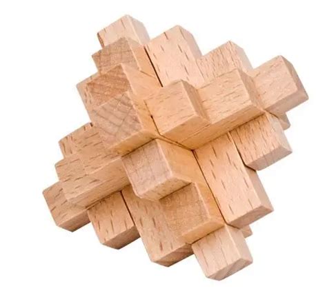 Classic Burr Puzzle Piece Wooden Interlocking Brain Teaser Puzzles