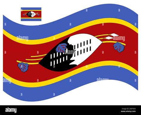 Wave Swaziland Kingdom Of Eswatini Flag Vector Stock Vector Image Art