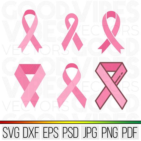 Breast Cancer Ribbons Svg Bundle Breast Cancer Awareness Etsy