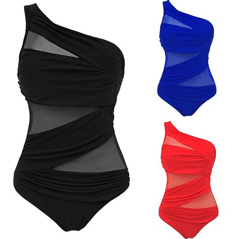 Grote Maat 4xl Sexy Vrouwen Een Stuk Badpak Mesh Bikini Monokini Push