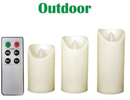 Candle Choice Set Of 3 Outdoor Flameless Candles With Remote And Timer