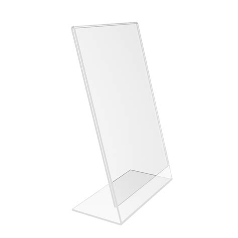 Fixturedisplays® 1pk 55 X 85 Clear Acrylic Sign Holder With Slant Back Design 19780 55x85