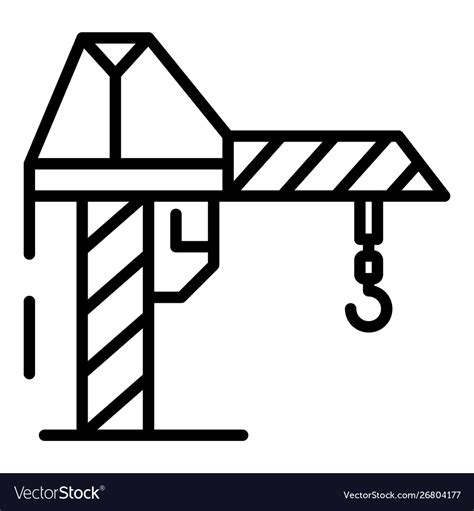 Work Crane Icon Outline Style Royalty Free Vector Image