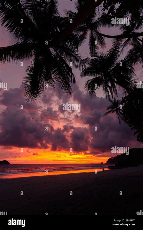 Sunset Manuel Antonio Beach Costa Rica Stock Photo Alamy