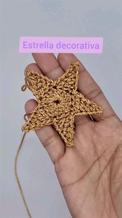 Estrella decorativa tejida que crochet rápida de hacer crochet