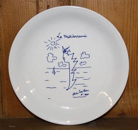 Lot A Jean Cocteau Porcelain Plate For La Mediterranee Restaurant