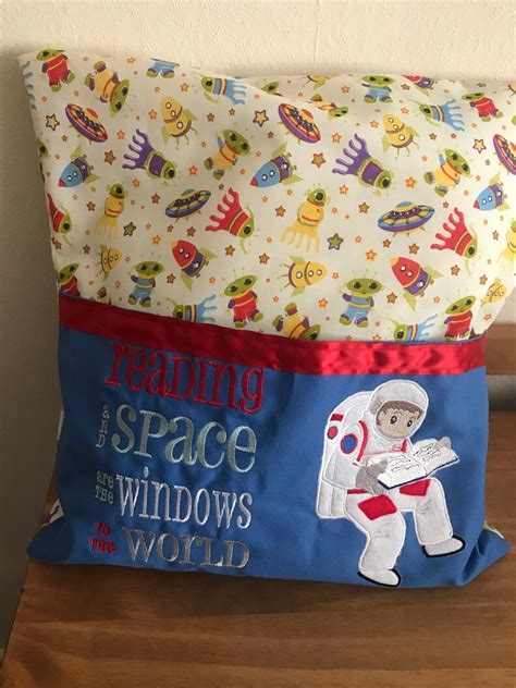 Reading Pillow Space Cushion Astronaut Cushion Space Etsy