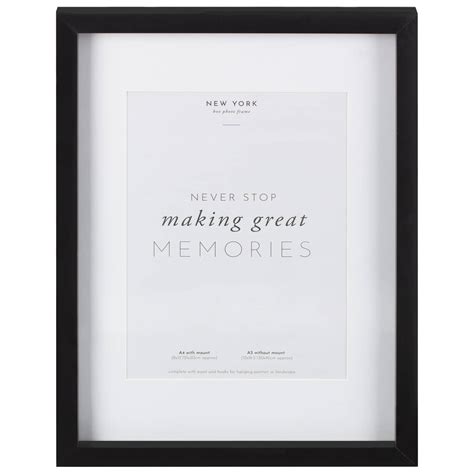 A4 New York Box Photo Frame - Black | Home Accessories - B&M