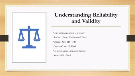 Understanding Reliability And Validity Ppt