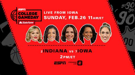 Espns College Gameday Covered By State Farm Travels To Iowa On Feb 26