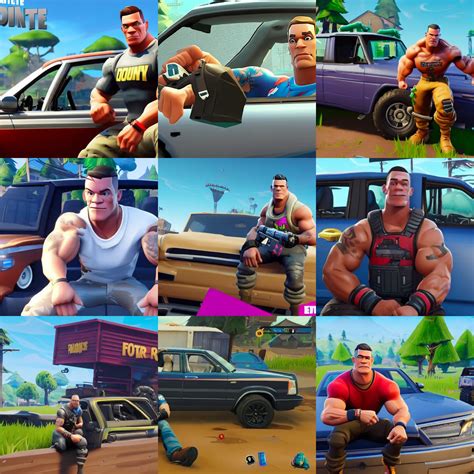 John Cena Sitting In A Car Fortnite Screenshot Stable Diffusion