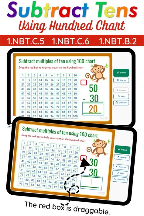 Subtract Tens Using Hundred Chart Nbt B Nbt C Nbt C