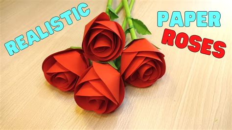 How To Make Easy And Realistic Paper Rose Flower Origami For