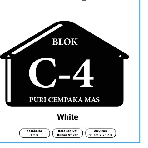 Jual Kekinian Nomor Rumah Akrilik Acrylic Papan Nomer Rumah Type