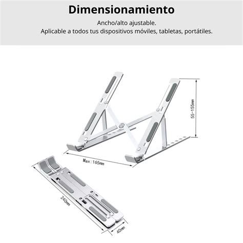 Ripley SOPORTE DE ALUMINIO METÁLICO PLEGABLE PARA LAPTOP 6 NIVELES ZX 447