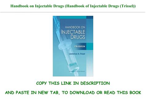 EBOOK P D F Handbook On Injectable Drugs Handbook Of Injectable