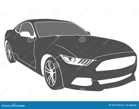 Ford Mustang Silhouette Two Colors Cartoon Vector | CartoonDealer.com ...