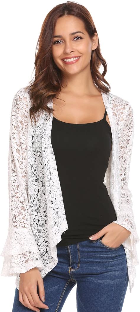 Dealwell Deawell Sleeve Cardigan Womens Plus Size Lace Cardigan