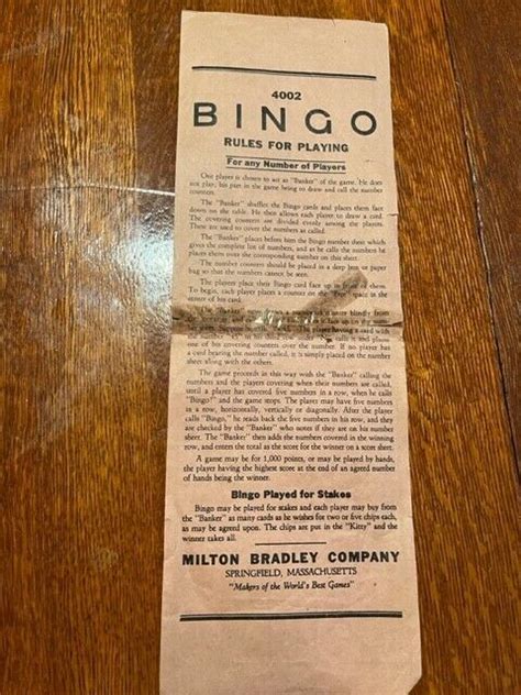 Vintage 4002 Milton Bradley Bingo Game Complete Set 70 Cards EBay