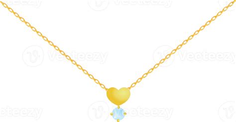 Gold Heart Diamond Chain Necklace 24170447 Png