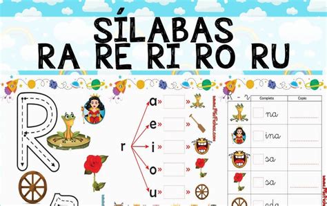 Fichas Para Trabajar Las Sílabas Y Fonemas Ra Re Ri Ro Ru Material De Lectoescritura Para