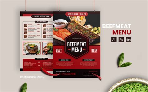 beef meat menu food menu template  templatemonster
