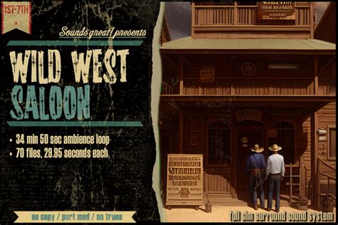 Second Life Marketplace Sounds Great Ambient System Wild West Saloon