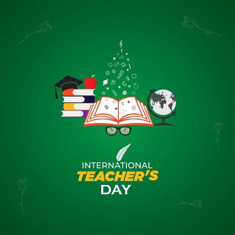 World Teacher S Day October 5 Vector Illustration With School