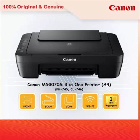 Canon Pixma Mg3070s All In One Printer Wifi Print Scan Copy