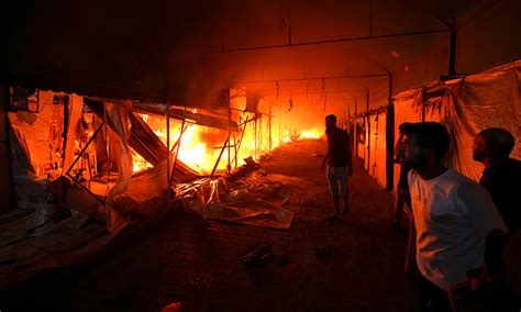 Israeli Strike On Hospital Tent Camp Kills Ignites A F