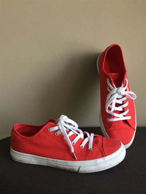 Converse-inspired Red Sneakers, Women's Fashion, Footwear, Sneakers on ...