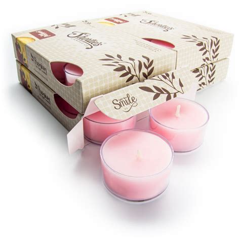 Sandalwood Rose Tealight Candles Bulk Pack 24 Pink Highly Scented Tea Lights Made With